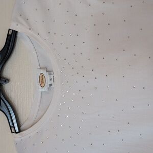 Talbot's White Sleeveless Blingy top XL